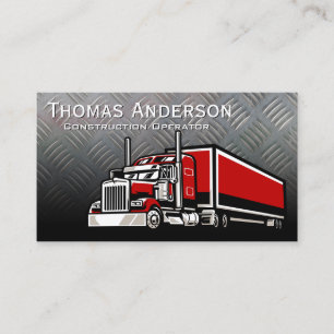 Carte De Visite Camion de chantier Gros camion rouge