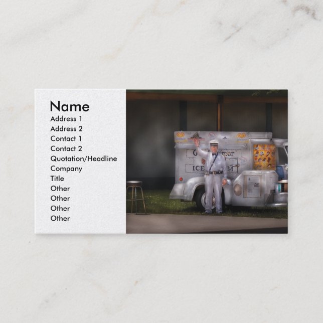 Carte De Visite Camion de crème glacée - nous vendons la crème (Devant)
