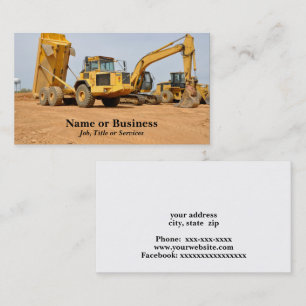Carte De Visite camion de déchargement et backhoe