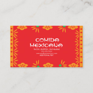 Carte De Visite Camion de Nourriture Mexicaine Comida Papel Picado