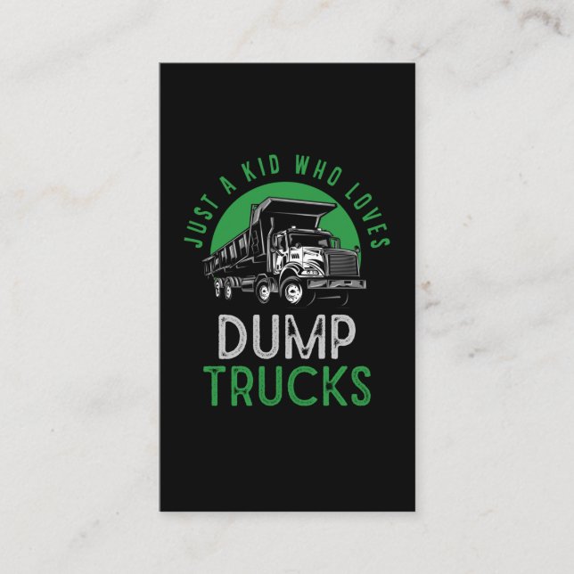 Carte De Visite Camion de pompage Enfants Garçons Camion de recycl (Devant)