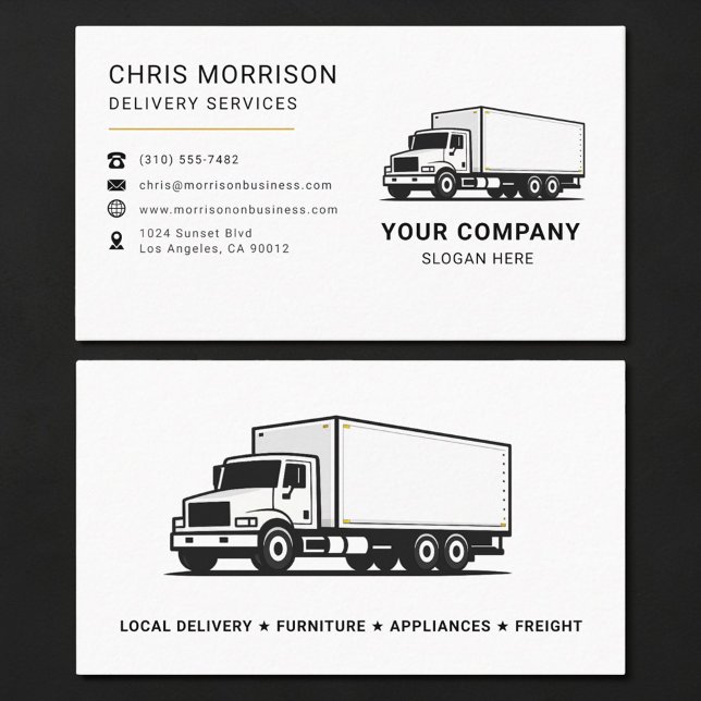 Carte De Visite Camion de services de livraison  (Créateur téléchargé)