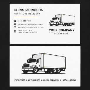 Carte De Visite Camion de services de livraison de meubles 