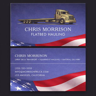 Carte De Visite Camion de transport à plateforme patriotique