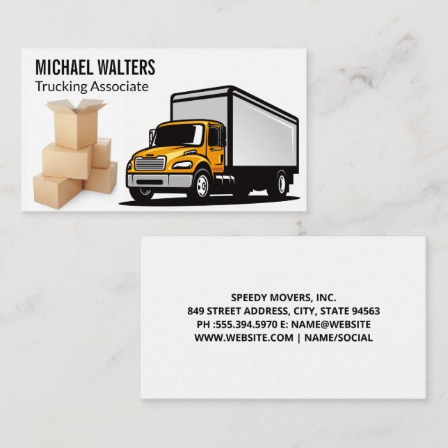 Carte De Visite Camion de transport | Déplacements | Coffret (Devant / Derrière)