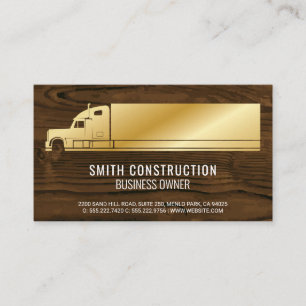 Carte De Visite Camion Gold   Arrière - plan bois
