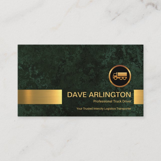 Carte De Visite Camion Gold Strige de marbre vert d'Emerald (Devant)