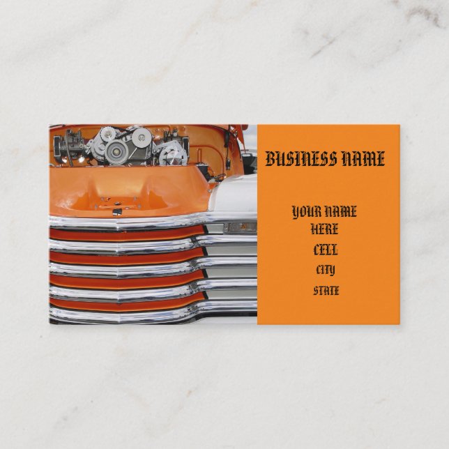 Carte De Visite Camion Orange Personnalisé (Devant)