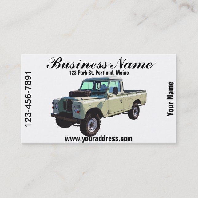 Carte De Visite Camion pick-up 1971 de Land Rover (Devant)