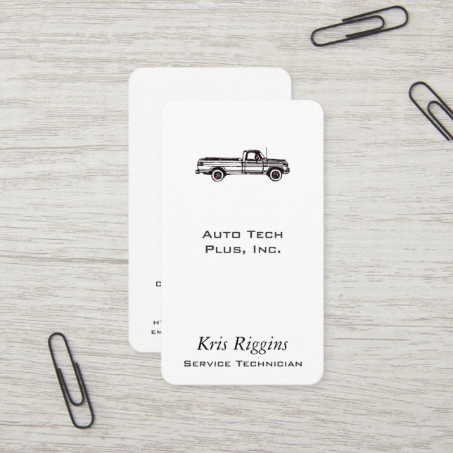 Carte De Visite Camion pick-up/réparation (Devant/Arrière en situation)