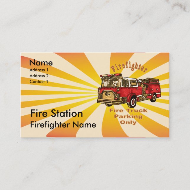 Carte De Visite Camion pompier Stationnement (Devant)