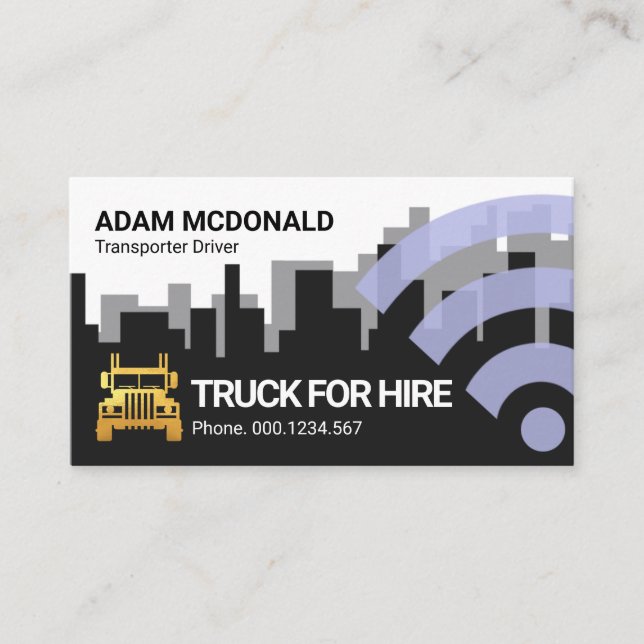 Carte De Visite Camion Pour Location CB Radio Band Recherche (Devant)