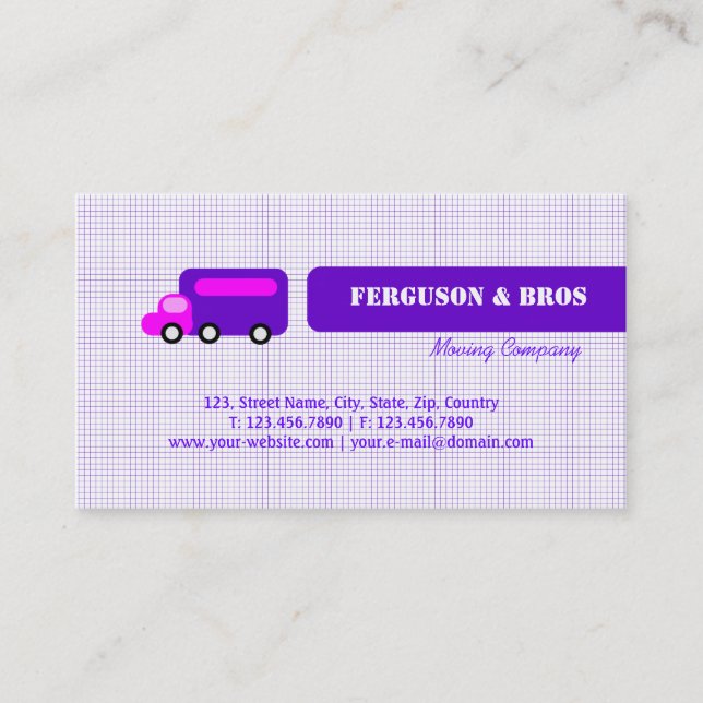 Carte De Visite Camion pourpre (Devant)