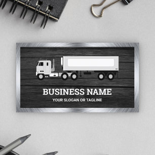 Carte De Visite Camion Remorque de Transport Logistique en Bois Gr
