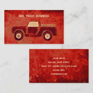 Carte De Visite Camion rouge Vintage Rustique vieille texture