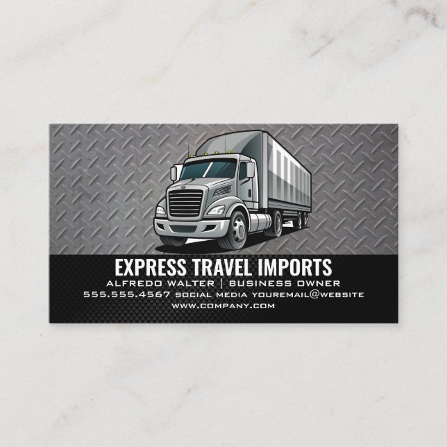 Carte De Visite Camion semi-gris | Transports (Devant)