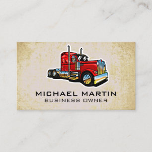 Carte De Visite Camion Semi-Rouge