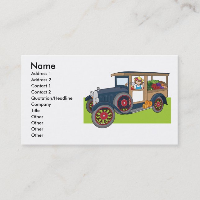Carte De Visite Camion végétarien (Devant)