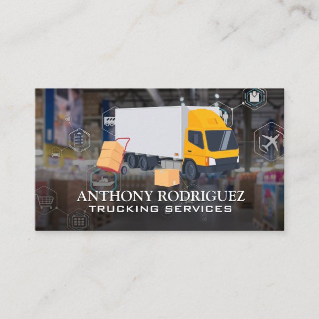 Carte De Visite Camionnage | Entrepôt logistique (Devant)