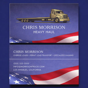 Carte De Visite Camionnage poids lourd patriotique