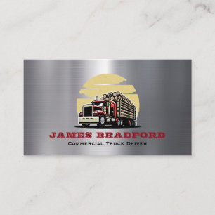 Carte De Visite Camionnette Transport du bois de métal Trucker Com