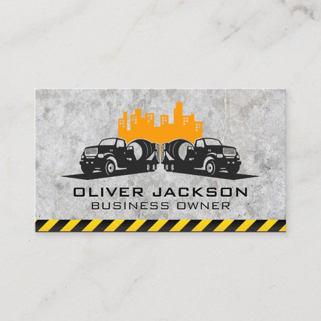 Carte De Visite Camions ciment | Ville | Construction (Devant)
