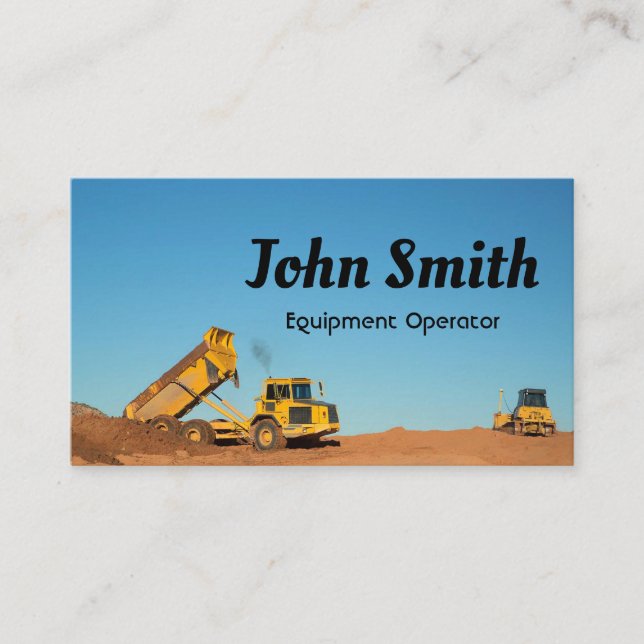 Carte De Visite Camions de chantier de construction (Devant)