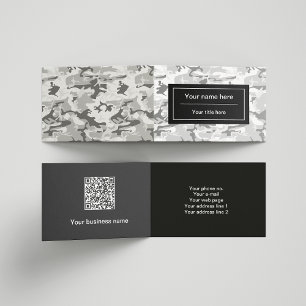 Carte De Visite Camo gris, Camo d'hiver, Camouflage neige, Militai