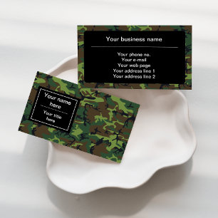 Carte De Visite Camo Vert, Camouflage, Militaire, Armée