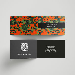 Carte De Visite Camo Vert et Orange, Camouflage, Militaire, Armée