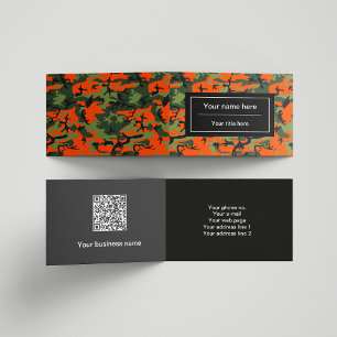 Carte De Visite Camo Vert et Orange, Camouflage, Militaire, Armée