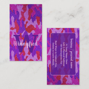 Carte De Visite Camouflage à Parties scintillant violet rose chaud