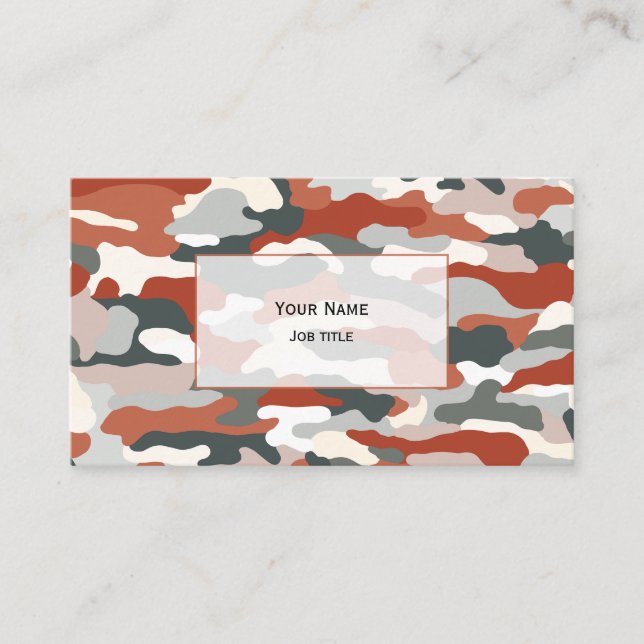 Carte De Visite Camouflage d'automne (blanc transparent) (Devant)