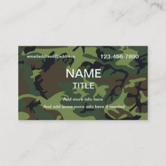 Carte De Visite Camouflage de jungle