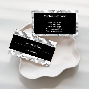 Carte De Visite Camouflage gris neige d'hiver, Militaire, Armée