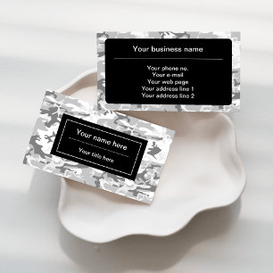 Carte De Visite Camouflage gris neige d'hiver, Militaire, Armée