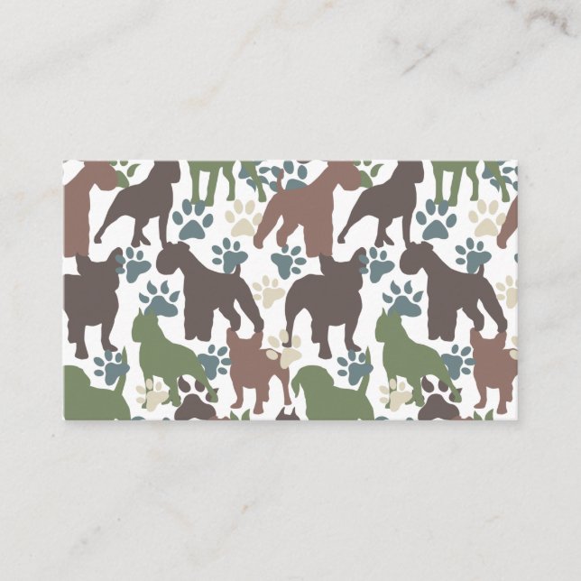 Carte De Visite Camouflage Poster de animal de Dog Paw Motif (Devant)