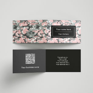 Carte De Visite Camouflage rose et gris, Militaire, Armée