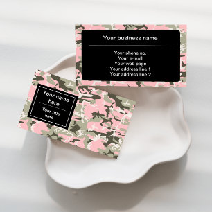 Carte De Visite Camouflage rose et vert, Militaire, Armée