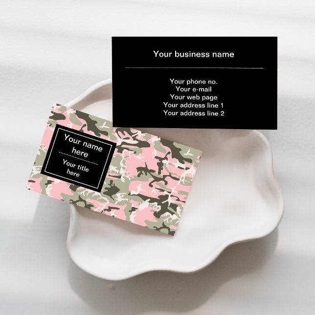 Carte De Visite Camouflage rose et vert, Militaire, Armée (Créateur téléchargé)