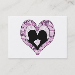 Carte De Visite Camouflage rose/pourpre en bois - Couple baisant