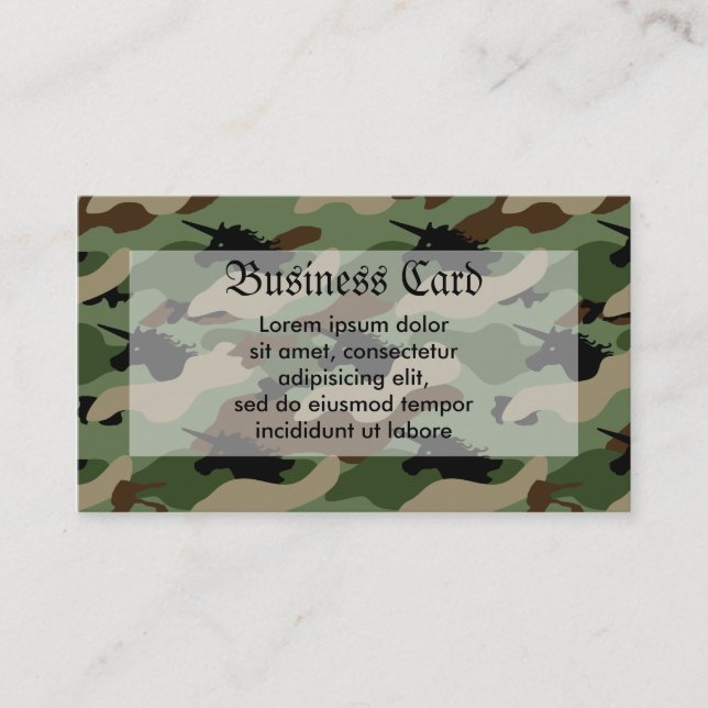 Carte De Visite Camouflage Unicorne (Devant)