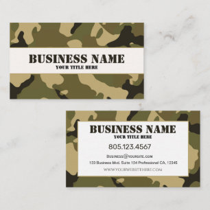 Carte De Visite Camouflage vert