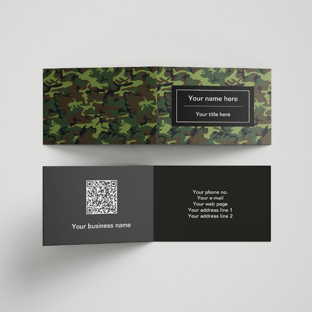 Carte De Visite Camouflage vert, Armée (Créateur téléchargé)