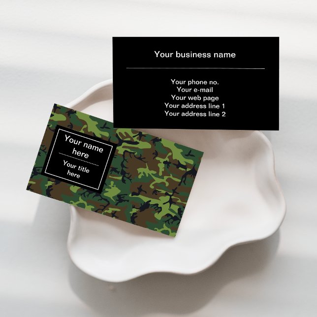 Carte De Visite Camouflage vert, Armée (Créateur téléchargé)