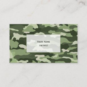 Carte De Visite Camouflage Vert (blanc transparent)