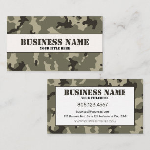 Carte De Visite Camouflage vert coupé
