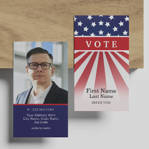 Carte De Visite Campagne d'élection de photo personnalisée (dos) 