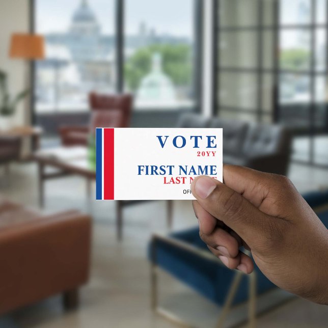 Carte De Visite Campagne électorale politique Grandes lignes rouge (Créateur téléchargé)