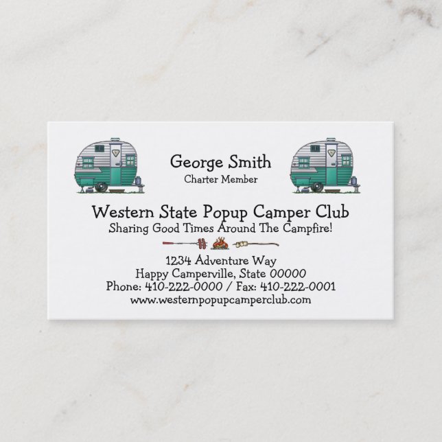 Carte De Visite Campeur mobile de scout (Devant)